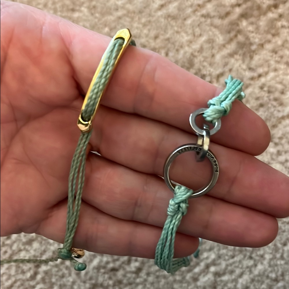 Puravida Gold And Mint Green Bracelet 13$
